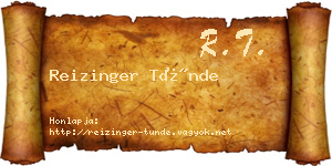 Reizinger Tünde névjegykártya